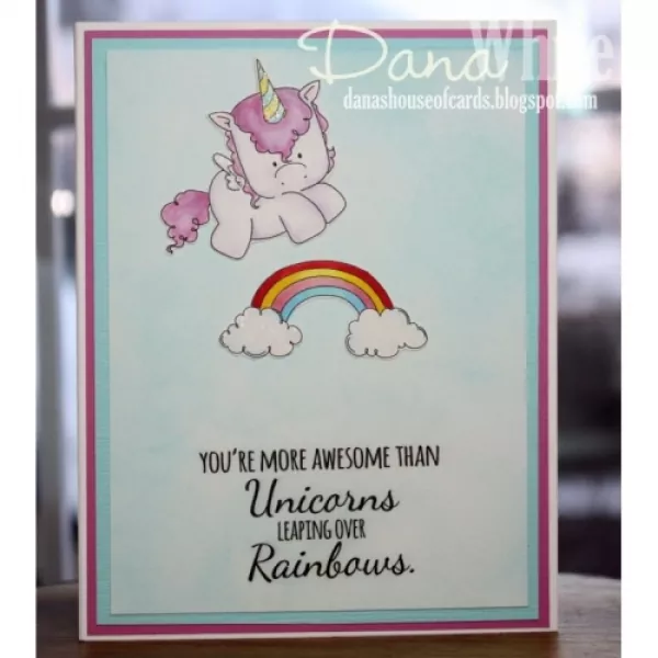 eb443 stamping bella Rubber stamps unicorn sentiments card2