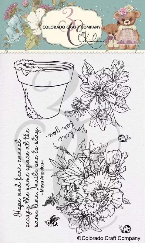 Flower Pot Clear Stamps Stempel Colorado Craft Company by Kris Lauren