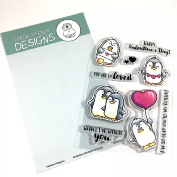 gsd624 gerda steiner clear stamps valentine penguins