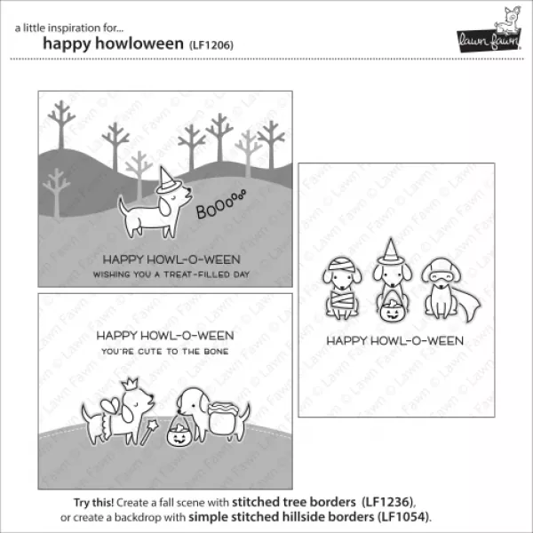 happy howloween stamps2 Lawn Fawn lf1206