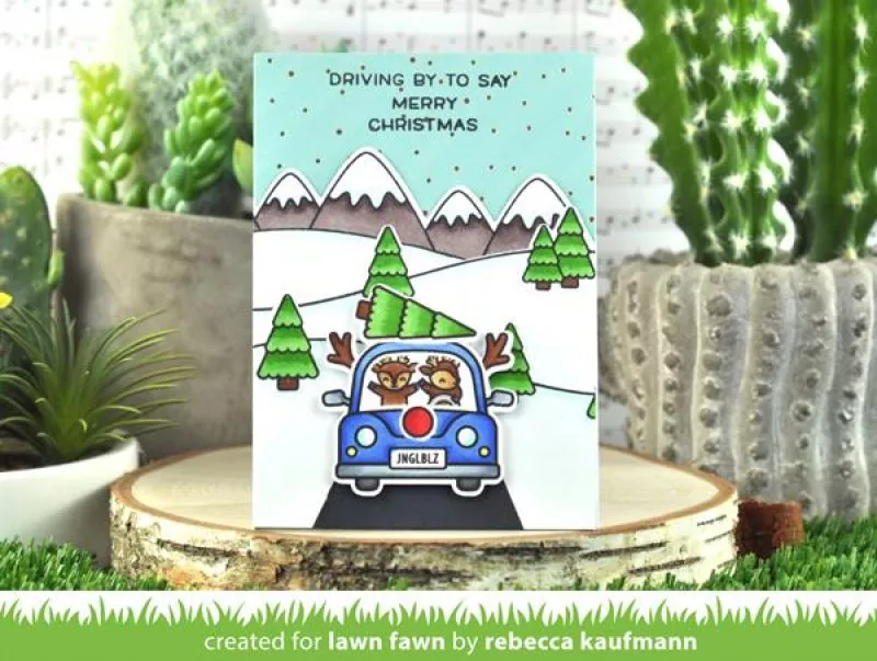 lf2424 Car Critters Christmas Add-On Stanzen Lawn Fawn 2
