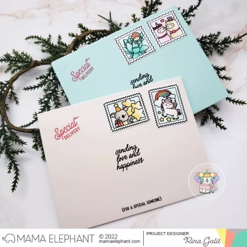 Little Agenda Postage Clear Stamps Mama Elephant 1