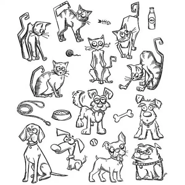 mini cats dogs tim holtz stamps