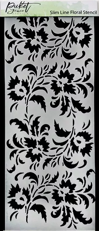 SC 197 Floral stencil stencil picket fence studios 1