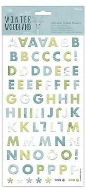 Papermania/Docraft Alphabet Thicker Stickers Winter Woodland