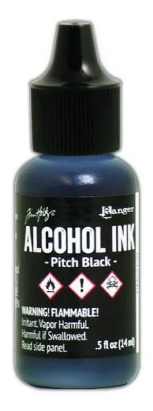 ranger alcohol ink 15 ml pitch black tim22138 tim holtz