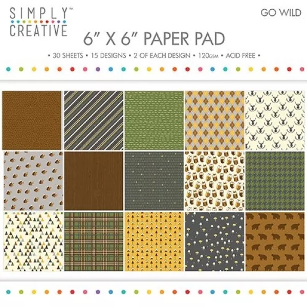 scpad080 simply creative 6x6 inch paper pad go wild