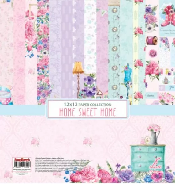 scrapberrys paper pad 12x12 collection set home sweet home SCB220610200B