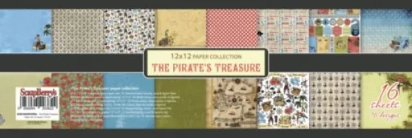 scrapberrys paper pad 12x12 collection set the pirates treasure SCB220609200BX