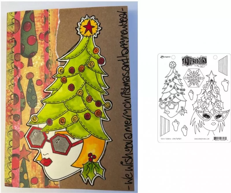 Tree Topper dylusions stamps 2