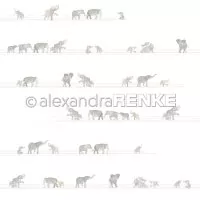 Elefanten auf Linien - Alexandra Renke - Designpapier - 12"x12"