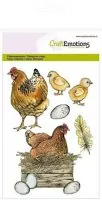 Chicken with Chicks - Clear Stamps - CraftEmotions