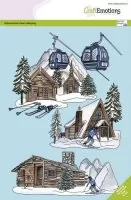 Log Cabins and Ski Lift - Clear Stamps - CraftEmotions