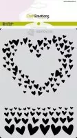 Just Married - Hearts A6 - Stencils - CraftEmotions