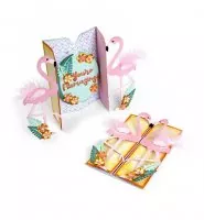 Card, Flamingo Fold-a-Long- Thinlits - Sizzix