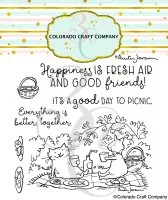 Picnic Cats Clear Stamps Colorado Craft Company by Anita Jeram