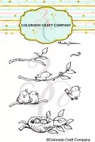 Tiny Birds Worm Clear Stamps Colorado Craft Company by Anita Jeram