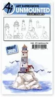 WC Lighthouse Set - Watercolor Clear Stamps - Art Impressions