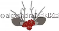 Rehgehörn mit Blumen - Stanzen - Alexandra Renke