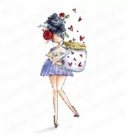 Stampingbella Curvy Girl With a Jar of Hearts Gummistempel