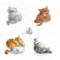 Set of Kittens - Rubber Stamps - Stamping Bella