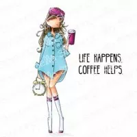 Curvy Girl Loves Coffee - Rubber Stamps - Stamping Bella