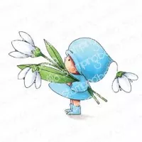 Bundle Girl With a Snowdrop - Rubber Stamps - Stamping Bella