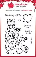 Birthday Snails - Clear Stamps - Woodware Craft Collection