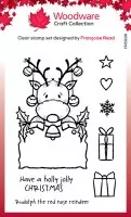 Festive Rudolph Clear Stamps Woodware Craft Collection
