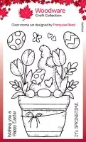 Flower Pot Gnome - Clear Stamps - Woodware Craft Collection