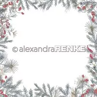 Florale Weihnachten Tannenzweigrahmen - Alexandra Renke - Designpapier -12"x12"