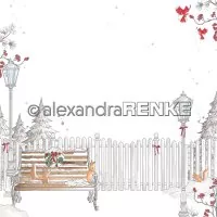 Florale Weihnachten Winter im Park - Alexandra Renke - Designpapier -12"x12"