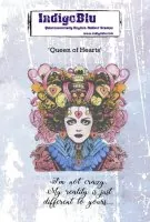 Queen of Hearts - Red Rubber Stamp A6 - IndigoBlu