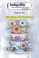 Time for Tea IndigoBlu Red Rubber Stamp