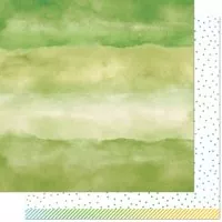 Lawn Fawn - WaterColor Wishes Rainbow - Emerald - Designpapier - 12"x12"