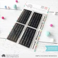 Simple Blocked Messages - Clear Stamps - Mama Elephant