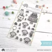 Birthday Monkeys Mama Elephant Stamp & Die Bundle
