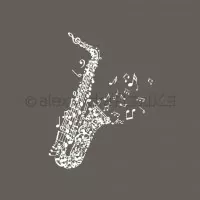 Noten Saxophon - Holzstempel - Alexandra Renke