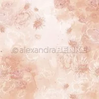 Aquarellblumen auf Peach - Alexandra Renke - Designpapier -12"x12"