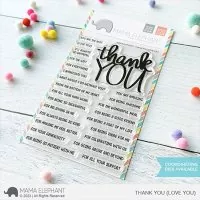 Thank You (Love You) - Clear Stamps - Mama Elephant