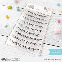 Happy Word Banners - Clear Stamps - Mama Elephant