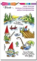 Gnome Fishing stampendous clear stamps