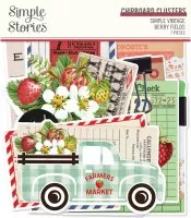 Simple Vintage Berry Fields - Chipboard Clusters - Simple Stories
