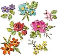 Brushstroke Flowers Mini Tim Holtz Thinlits Colorize Dies Sizzix