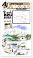 WC Simple Scene Rocky River - Watercolor Clear Stamps - Art Impressions