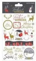 dovecraft festive wonder a5 glitter stickers craft lines