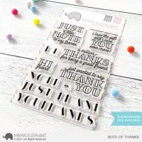Note Of Thanks - Clear Stamps - Mama Elephant