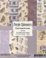 Reprint - Purple Ephemera Collection - 6"x6" - Paper Pack
