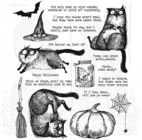 Snarky Cat Halloween - Rubber Stamps - Tim Holtz - Stampers Anonymous