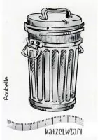 Trash Can - Rubber Stamp - Katzelkraft